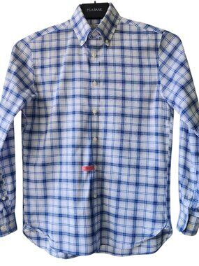Small Casual Shirt Blue Plaid Jos A Bank S Tailored Fit Button Down Cotton 1905